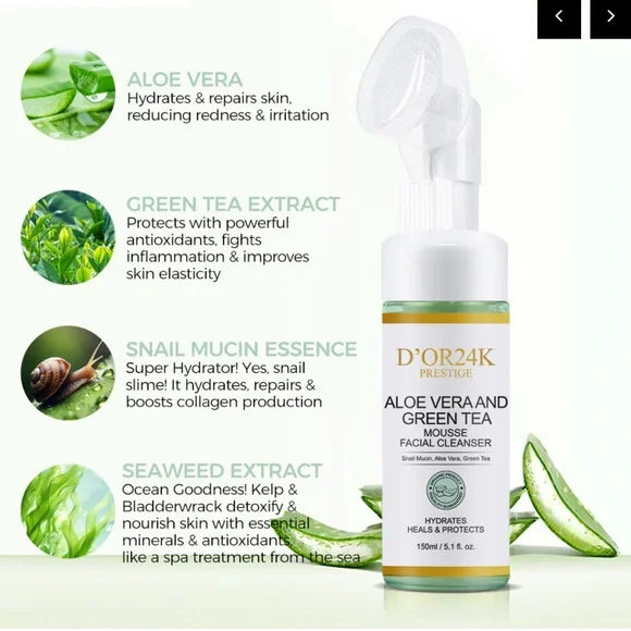 D'OR24K Aloe Vera and Green Tea - Mousse Facial Cleanser